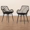 Baxton Studio Ballerina Modern Bohemian Black Finished Rattan and Metal 2-Piece Dining Chair Set, PR 231-2PC-12823-ZORO - alternate 6